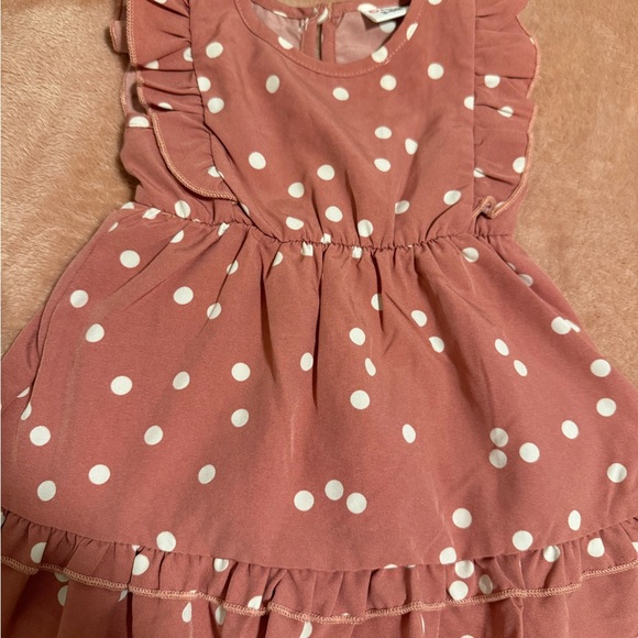 PatPat Polka Dot Ruffle Dress in Brown and White - Picture 3 of 4